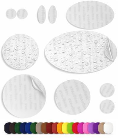 aZengear Flicken für Daunenjacken, Zelte, 11 Stk, Wasserdicht, Transparent | 30+ Farben, selbstklebendes Nylon-Polyester, reißfest, hitze- und kältebeständig, vorgeschnitten, Steppjacke, Schlafsack
