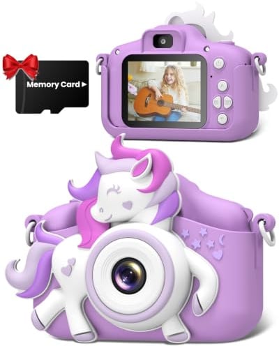 Gofunly Kinderkamera Digitalkamera mit 2,0-Zoll-Bildschirm & Karte | 1080P HD Kinder Kamera mit Selfie, Spielzeug für 3 bis 12 Jahre Jungen Mädchen, Weihnachten und Geburtstagsgeschenk