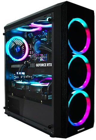 Greed® MK2 Pro - High End Gaming PC - AMD Ryzen 7 5700X + Nvidia Geforce RTX 5070 12 GB - Schneller RGB Computer + 4K Rechner mit 4,6 GHZ - 32 GB DDR4 RAM - Wasserkühlung - 1TB SSD - WLAN + W11 Pro