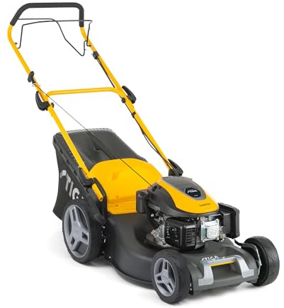 STIGA Combi 53 S Benzin-Rasenmäher, selbstfahrend, 51 cm Stahlmähwerk, 166 CCM Motor, 60 L Grasfangkorb, 3-in-1 Mähsystem, verstellbare Griffe, Yellow (gelb)