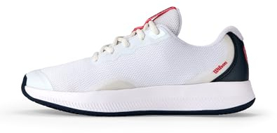 Wilson Intrigue Lite Damen-Tennisschuhe, Dynamischer Komfort und Vielseitigkeit, Weiß/Navy Blazer/Dubarry, Größe 6