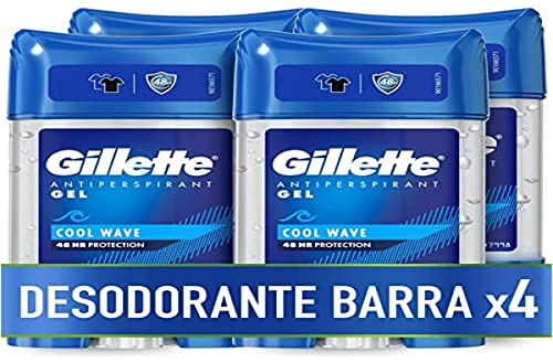 Gillette Clear Gel Anti-Transpirant Cool Wave für Herren, 4 x 70 ml