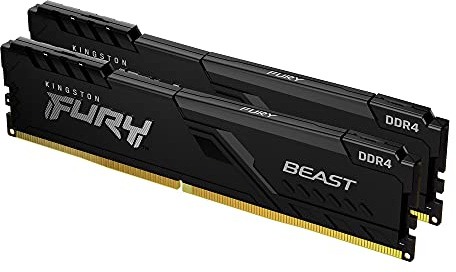 Kingston FURY Beast 16GB (2x8GB) 3200MHz DDR4 CL16 Desktop Speicher Kit mit 2 KF432C16BBK2/16