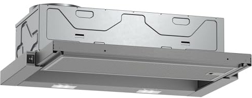 NEFF D46BR22X1 Einbau-Dunstabzugshaube, N30, 60cm, Abluft oder Umluft, silbermetallic [Energieklasse B]