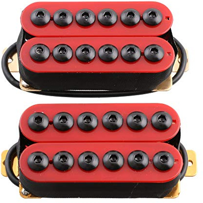 LYWS Tonabnehmer für E-Gitarre, Humbucker, Hals und Steg, Keramik, Rot