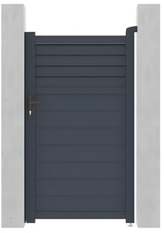 Vente-unique Gartentor Flügeltor - Aluminium - 103 x 181 cm - Anthrazit - VIAZO