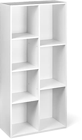 Amazon Basics Bücherregal mit 7 Fächern, Weiß, 50 x 24 x 106 cm