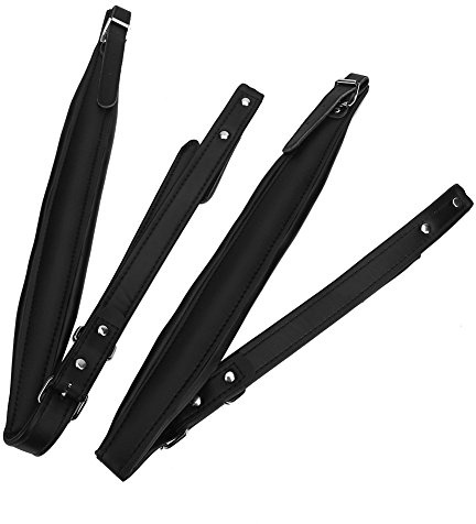 Akkordeon-Schultergurt-Kit PU-verschleißfeste Verstellbare Akkordeon-Gurte für 16-120 Bass-Akkordeons(110.00 * 4.80 * 2.50cm-Schwarz)