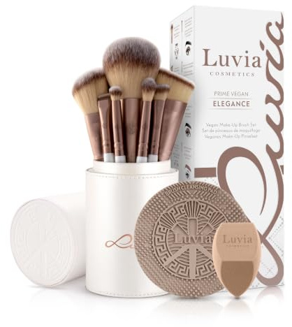 Make up Pinsel Set 15-teilig – Profi Schminkpinsel mit Make-up Schwamm, Reinigungsmatte & Pinseletui – Für Foundation, Puder, Rouge, Lidschatten & Contouring | Luvia