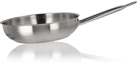 MEISTERKOCH Bratpfanne Edelstahlpfanne 28 cm Durchmesser | 6,5 cm Höhe, Induktion | Profi Kochgeschirr unbeschichtet, spülmaschinengeeignet, backofenfest bis 240°C