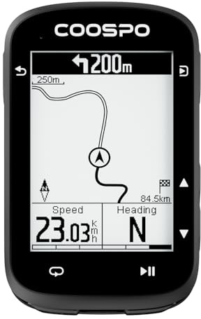 COOPSO CS500 Wireless Bicycle Computer, 2.6 Inch LCD GPS Speedometer Bicycle Navigation Wireless, Bluetooth/ANT+ Ahrrad Computers, Waterproof IPX7, Support Bike Radar & 45H Battery Life