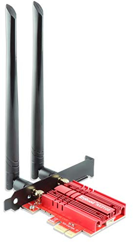 ZYT WLAN Karte, Intel AX210 Bluetooth5.2, Bis zu 5400Mbit/s Tri-Bands(6G/5G/2.4G) WLAN PCIe WiFi 6 Karte für Windows 11/10(64bit)