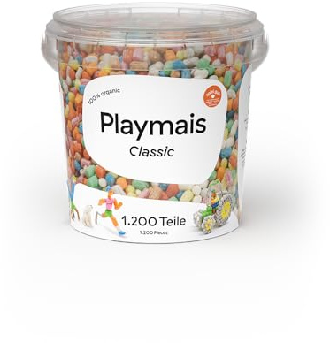 Playmais Classic 1200 Teile | Bastelset | natürliches Spielzeug | inkl. Schwämmchen, Bastelmesser | vegan, verantwortungsvoll & sicher für Kinder & Umwelt | ab 3 Jahren