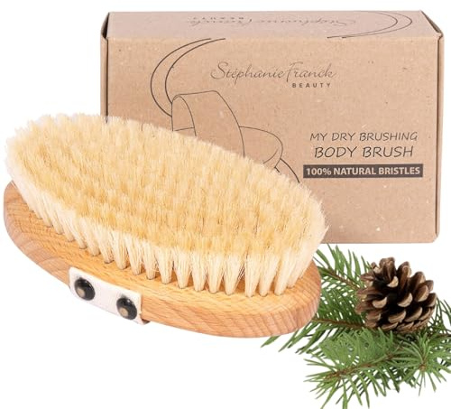 Stephanie Franck Trockenbürste Körper weich – Soft Body Brush mit Naturborsten & FSC-Buchenholz, für Lymphdrainage, Peeling & Massage, ideal bei sensibler Haut, Made in Germany