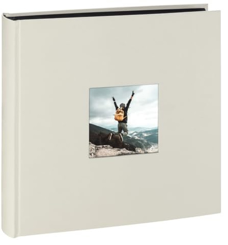 Hama Fotoalbum Jumbo (Fotobuch mit 100 schwarzen Seiten, Hochzeitsalbum für 400 Fotos, Gästebuch zum Selbstgestalten und Einkleben) weiß Fine Art 28 x 28.5 cm