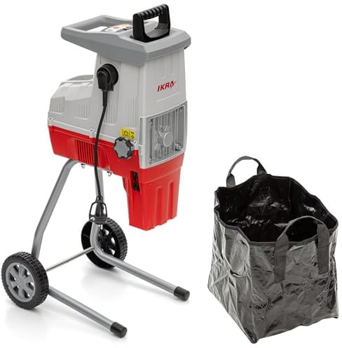IKRA Elektro Gartenhäcksler Walzenhäcksler ILH 3000 S, 3.000W, Aststärke bis 44mm, inkl. Fangsack 45l