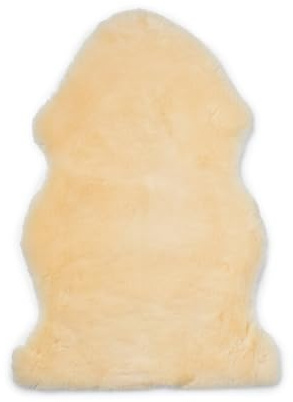 Nordic Sheep Baby Lammfell Kinderwagen & Spielteppich 80x60 cm, Naturgelb | Temperaturregulierend, ideal für Kinderwagen, Hochstuhl & als Spielteppich, viele Farbvarianten
