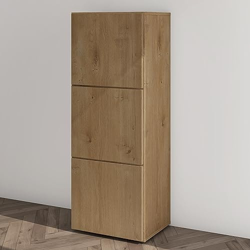 Mai & Mai Schuhschrank Schmal Hoch Holz 36cm tief hoch 6 Fächer modular | Flurschrank für Schuhe, Soft-Close, grifflos, verstellbare Böden, Kerneiche Schuhkommode, BxTxH:45x36x120cm, Schuhschrank02