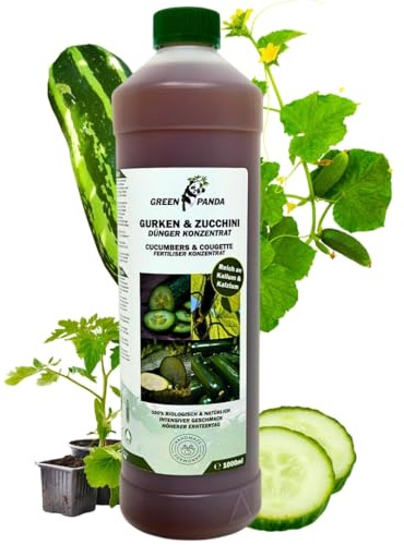 GreenPanda Gurken & Zucchini Dünger - 1000ml Gurkendünger flüssig | Phosphor Kalium - Stickstoffdünger flüssig verbessert die Ernte & intensiviert den Geschmack - Inhaltsstoffe regional