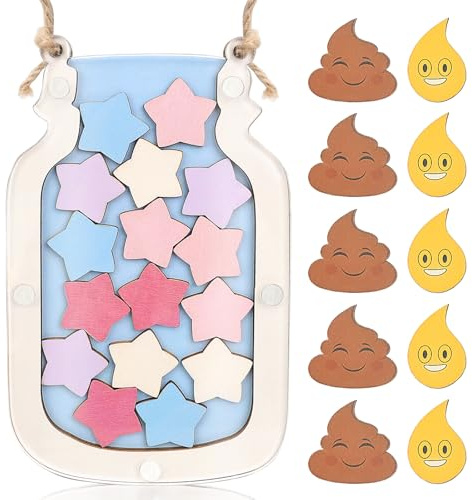 GADITIEK Belohnungstabelle für Kinder, Sauberkeitslerntafel für Potty Training, Jungen, Mädchen, Klassenzimmer (Poo + Stern)