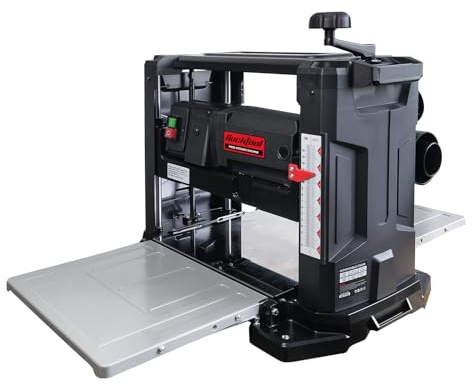Bucktool Dickenhobelmaschine 330 mm, 1800 W, 9500 U/min, Durchlasshöhe/-breite 152/330 mm, max. 3 mm Spanabnahme, mit Staubabsauganschluss, zur Holzbearbeitung
