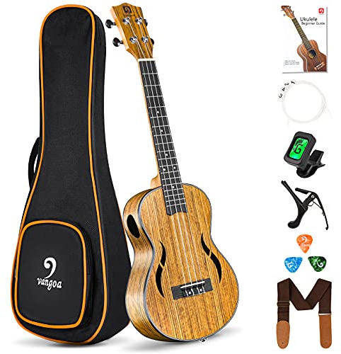 Vangoa Tenor Ukulele 26 Zoll Walnussholz Hawaii Akustik Ukulelen Einsteiger Set mit Gig Bag, Natürlich