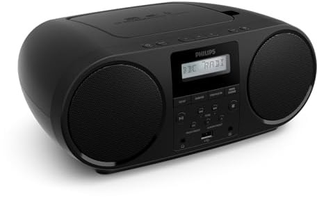 Philips TAZ6000 Multifunktions-CD-Spieler mit DAB+-/FM-Radio, Bluetooth 5.4, USB, Dynamic Bass und 3,5 mm Kopfhörerbuchse