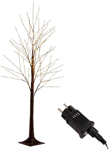 Meisterhome® LED Baum Lichterbaum Lichterzweige Baumbeleuchtung – 120 cm mit 280 LEDs – Warmweiß – Mit Timer (8h an/16h aus) – Weihnachtsbaum Innen & Außen – Festliche Beleuchtung (Braun)