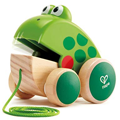 Hape Nachziehfrosch Fridolien – Nachziehspielzeug aus Holz, fröhliches Lauflern- und Motorikspielzeug, fördert Bewegung, Koordination und spielerisches Lernen, für Kinder ab 12 Monaten