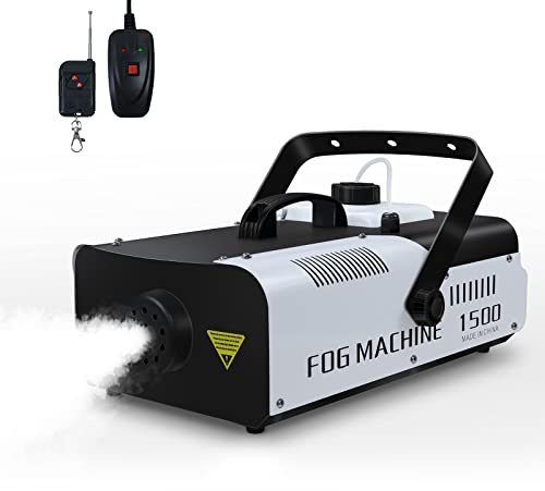 Telbum Nebelmaschine 1500 Watt Fernsteuerung Räuchermaschine 16000 CFM Fog Professionelle Fogger für DJ Bühne Party Hochzeit Events Halloween Weihnachten