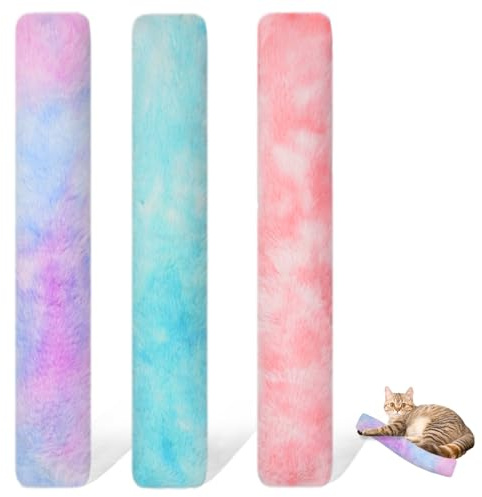 3 Stück Weiches Katzenspielzeug Katzenminze, Katzenminze Polster Spielzeug, Katzenkissen Langlebiges Plüsch Baldrian Kissen, Interaktives Katzen Kicker Spielzeug für Katzen Kätzchen(Rosa Grün Lila)