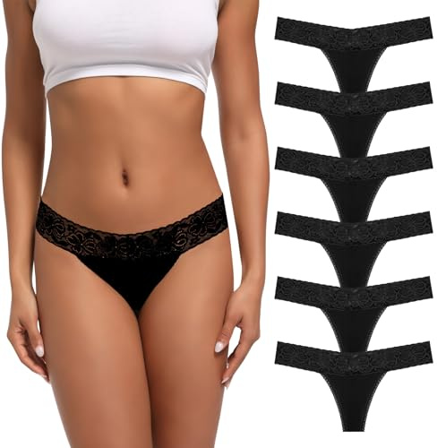 Damen-Tanga, T-Rücken, niedrige Taille, nahtlose Höschen, Baumwolle, Spitzen-Tangas für Damen, 10 Stück, verschiedene Spitzenmuster und Farben