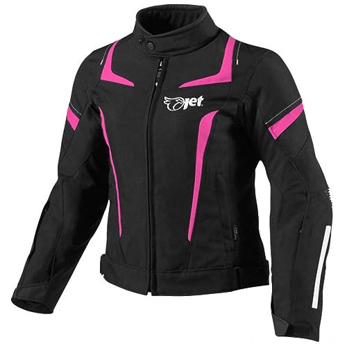 Jet Motorcycle Motorradjacke Frauen Damen Sommer Winter Gepanzerte Textilwasserdichte ELEKTRA (XL (14/16), Rosa)