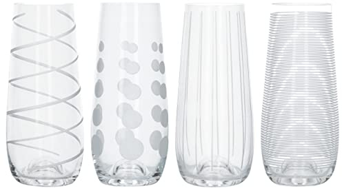 Mikasa Cheers Martinigläser, 290 ml, 4 Stück, Kristallglas, Silber, 230 ml, Set of 4