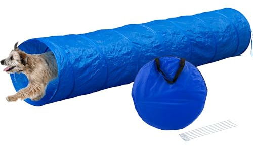 dobar® 50809 Agility Tunnel Gr. L - Agility-Tunnel für Hunde - 3 m Tunnel zum Trainieren - Geschicklichkeits-Training mit Kunststofftunnel - Ø 50 cm - Länge: 300 cm - Blau