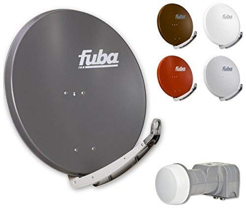 Fuba Digital Sat-Anlage 2 Teilnehmer | Satellitenschüssel Komplettset - Premium Aluminium 85cm Sat Schüssel Fuba DAA 850 in Wunschfarbe + DEK 217 Twin LNB 2 Teilnehmer - HDTV, UHD(4K/8K), 3D