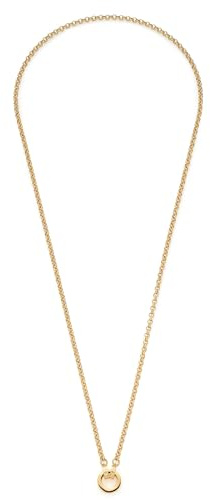JEWELS BY LEONARDO Clip & Mix Paola Halskette aus Edelstahl, goldfarbene Erbskette, mittelllange Kette mit Edelstahlring, Damenschmuck, 018389