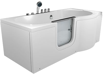 AcquaVapore Sitzbadewanne Senioren Wanne Sitzwanne mit Tür S12-TH-AIR-L 170x85cm