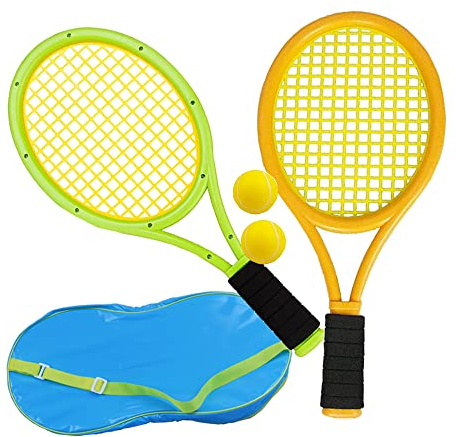 Beachtennis Set Tennisschläger Kinder Schläger Set mit 2 Tennisbälle und Tasche Softball Tennis Spiel Set Kinderspielzeug für Kinder ab 3-6 Jahren