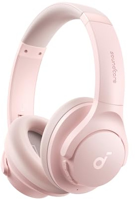 soundcore by Anker Q20i kabelloser Bluetooth Over-Ear-Kopfhörer mit Hybrid Active Noise Cancelling, 40h Spielzeit im ANC-Modus, Hi-Res Audio, tiefer Bass, Personalisierung per App(Rosa)