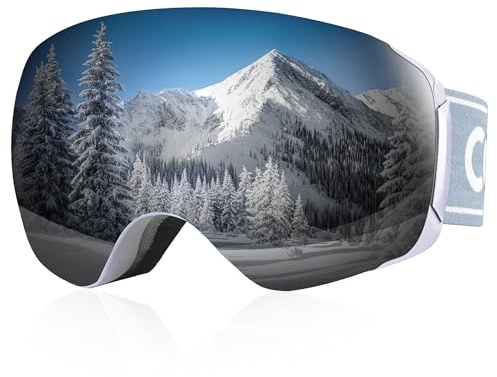 COOLOO Skibrille Herren Damen Jugendliche - Magnetischer OTG Rahmenloser | Anti-Beschlag-Schutz mit 100% UV-Schutz
