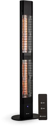 blumfeldt Heat Guru, Infrarot Heizstrahler Terrasse, Infrarotheizung, IP54 Outdoor, Standgerät mit Fernbedienung, Infrarotstrahler 3000W