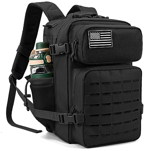 QT&QY 25L Militärische taktische Rucksäcke für Männer Motorrad Armee Laser Cut Molle Daypack kleiner Überlebensrucksack Tasche Fitnessstudio Rucksack mit doppelten Becherhaltern medizinischer Rucksack