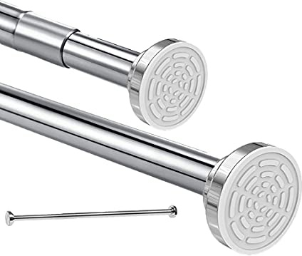 Teleskopstange Siler 120cm-290cm Duschvorhangstange ohne Bohren aus Edelstahl ausziehbare Kleiderstange durch Drehen verstellbar, sicherer Halt für Dusche und Badewanne 120 bis 290cm