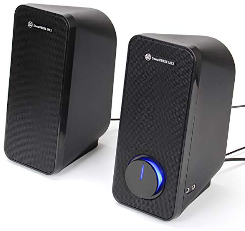 GOgroove Computer Lautsprecher - Sona VERSE UB2 Multimedia Powered PC Lautsprecher für Desktops & Laptops - Treiber für mehr Klarheit und Bass, integrierte Kopfhörer- und AUX-Eingangsbuchsen