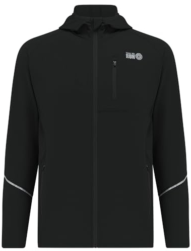 time to run Thermo-Laufjacke für Herren mit Frontreißverschluss Kapuze und Taschen M Jet