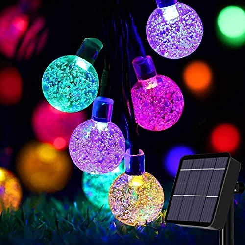 Solar Lichterkette Aussen,Useber 50LED Lichterkette Außen/Innen,8 Modi und Wasserdicht Outdoor Lichterkette für Balkon,Garten,Bäume,Hochzeiten,Partys,Terrasse(Bunt)