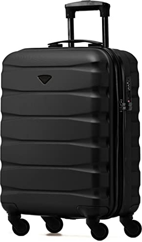 Flight Knight Leichte 4-Rad-ABS-Hartschalenkoffer Handgepack, zugelassen fur uber 60 Fluggesellschaften, einschließlich easyJet, Jet2 und maximale Große fur Ryanair (Priority) 55 x 40 x 20 cm