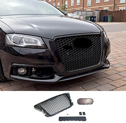 Kompatibel mit A3 8P Kühlergrill Wabengrill Front Grill mit Emblemhalter PDC 08-13