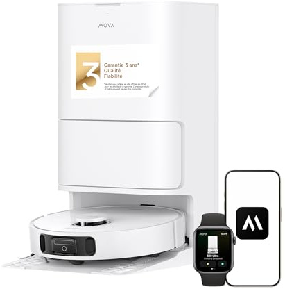 Mova E30 Ultra saugroboter mit wischfunktion, automatischer Entleerung & Mop-Selbstreinigung, 7000Pa, 10,5mm Mop-Anhebung, Robo Swing Tech, Ultraschall-Teppicherkennung, 75 Tage Hands-Off Reinigung